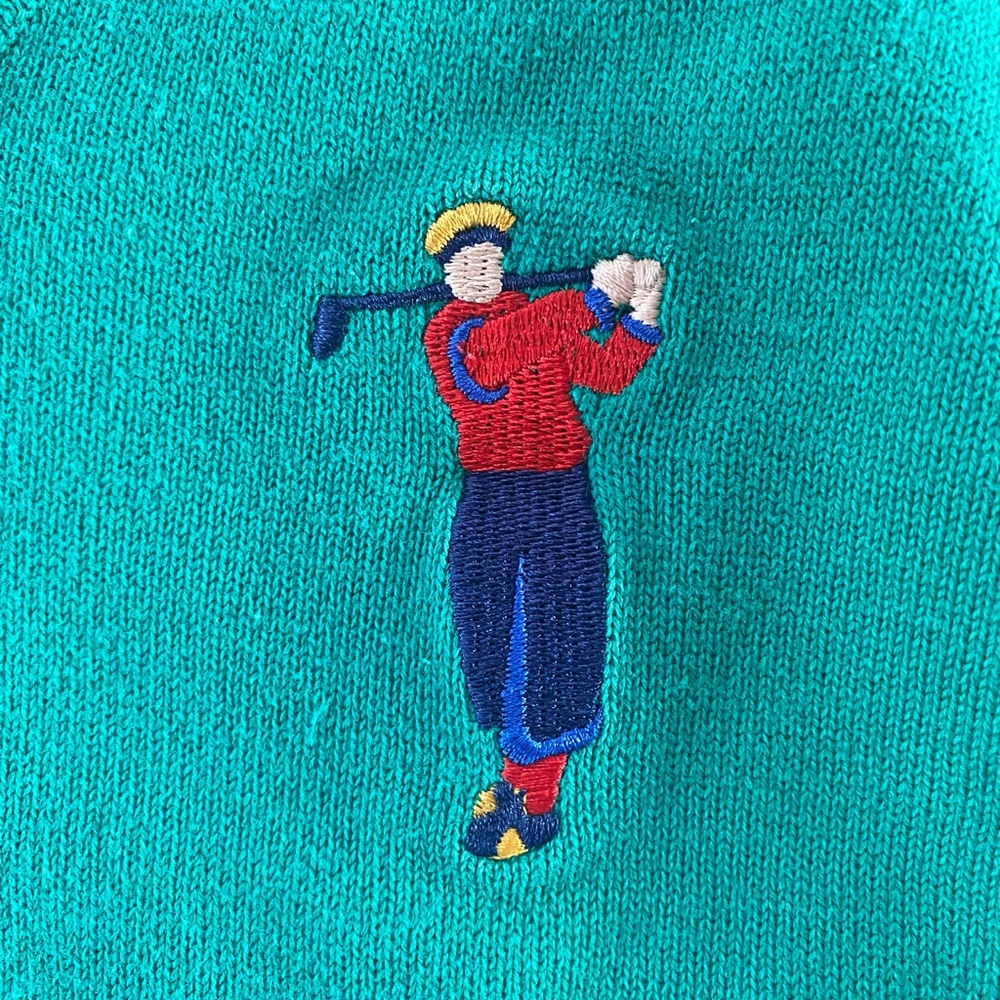 Vintage Par Four Green Golf Embroidered‎ Men's Sweater M